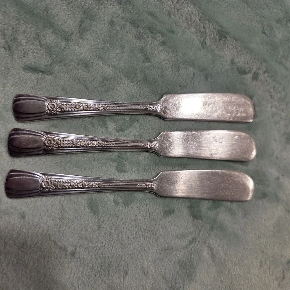 Fashion Silverplate Flat Handle Butter Spreader 5 3/4 Length Diplomat Pattern